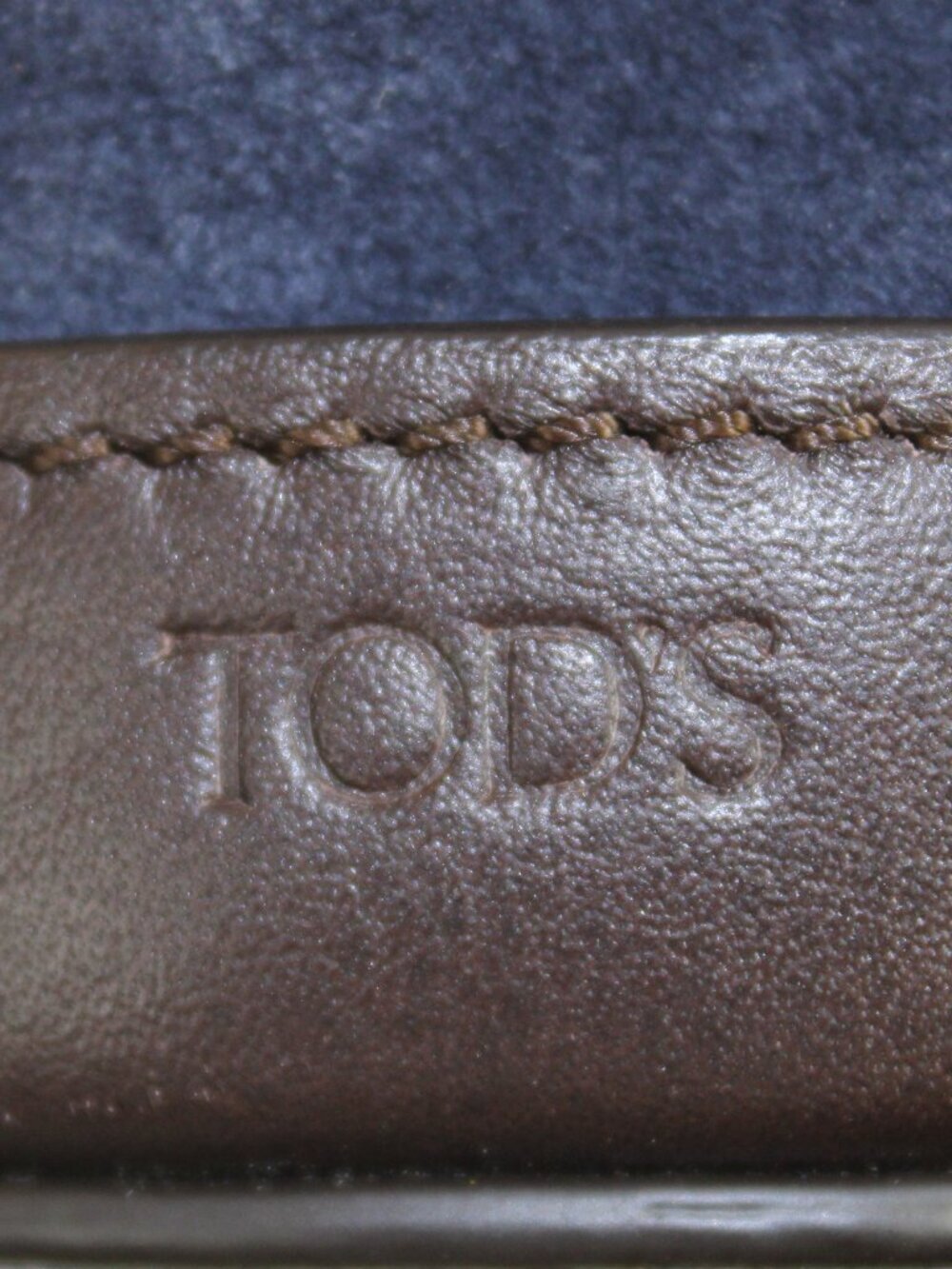 Tod’s Rare Suede Cylinder Bottle Bag Navy Brown Leather Cross Body Mini Italy - Picture 8 of 10